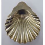 A late Victorian silver scallop shell design butter dish,