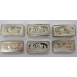 Six similar American silver 1974/1975 Christmas themed ingots 11