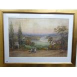 Late 19th/early 20thC British School - a view of Richmond Park watercolour bears indistinct