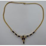 An 18ct gold curb link necklet,