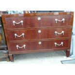 A Ralph Lauren mahogany finished sideboard with three long drawers,