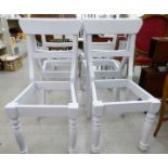 A set of six modern Georgian style satin white painted,