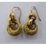 A pair of late Victorian yellow metal,