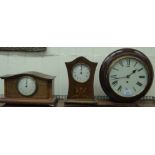 Two similar Edwardian mantel timepieces 5''h & 9''h;