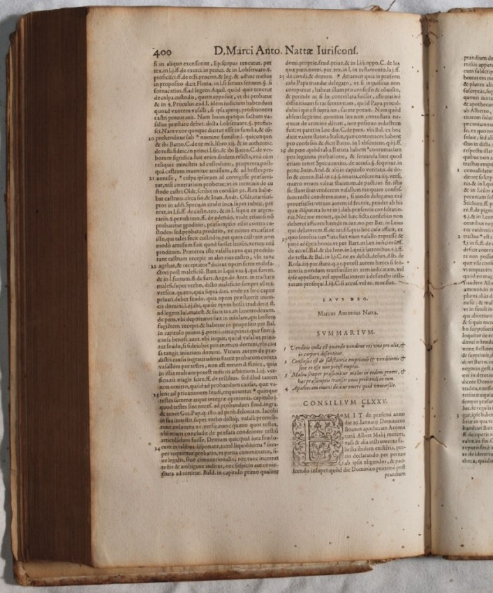 Marco Antonio Natta CONSILIA SIVE RESPONSA Scarce volume of 1566 of this work by the important - Image 3 of 4