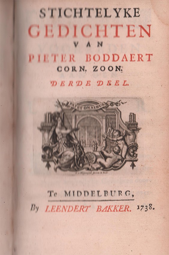 Boddaert (Pieter Corn.zoon) STICHTELYKE GEDICHTEN First edition: 3 parts in one volume: xxviii, 245; - Image 4 of 4