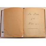 J.P. Malherbe IN TIME OF THE WAR - UNPUBLISHED AUTOGRAPH MANUSCRIPT OF THE BOER WARThis is a