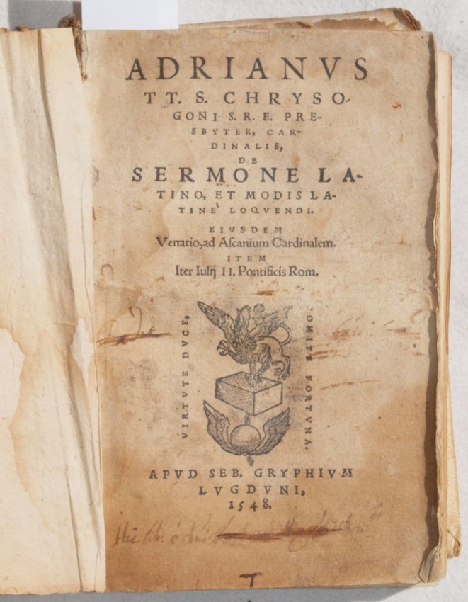 Adriano Castellesi (ca 1485-1521) DE SERMONE LATINO ET MODIS LATINE LOQUENDI EIUSDEM VENATIO AD - Image 2 of 4