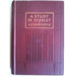 A. Conan Doyle A study in scarletA study in scarlet, by A. Conan Doyle.  Bound in red cloth with