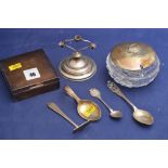 An Edward VIII silver baby's spoon and pusher by Lanson Ltd.