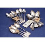 A set of eleven George III silver teaspoons by H.S.