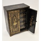 Chinese black lacquered 'Canton' table cabinet,