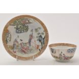 Chinese famille rose tea bowl and saucer,