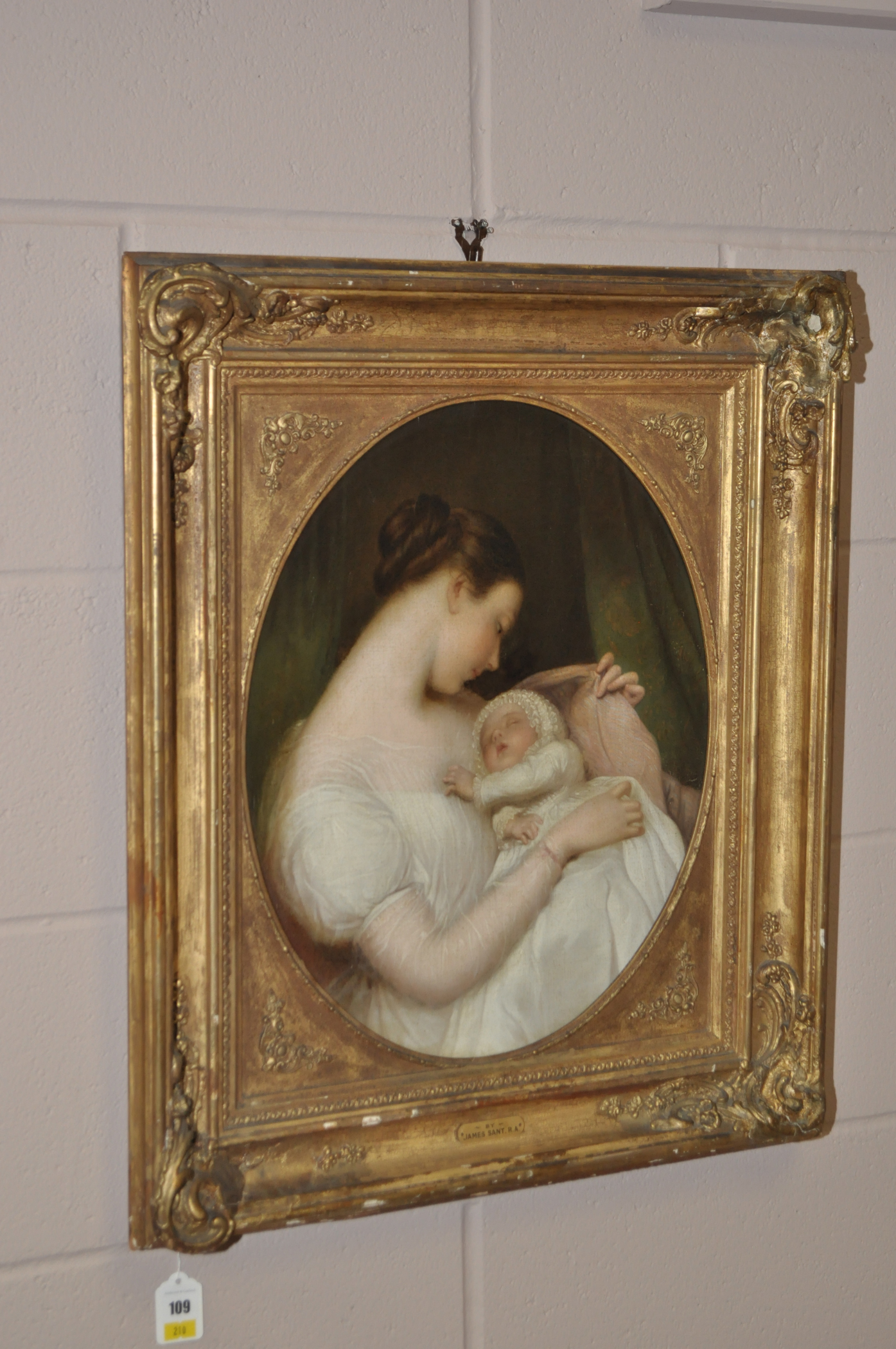 Attributed to James Sant, CVO, RA (1820-1916) "Mother and Child", oil on canvas 45. - Image 3 of 4