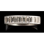 A diamond ring, the ten baguette cut diamonds weighing a total of approximately 1.