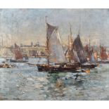 Bernard Finegan Gribble (1873- ) Boats in harbour, signed, oil on canvas,