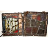 Two stained glass panels,