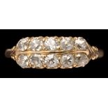 An Edwardian ten stone diamond ring, the old cut diamonds weighing a total of approximately 0.