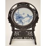 Chinese blue and white circular panel,