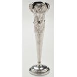 An early 20th Century silver quatreform vase, Sheffield, marks worn,