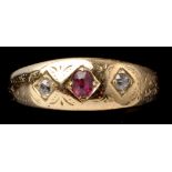 A Victorian ruby and diamond ring,