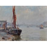 Bernard Finegan Gribble, RA (1873- ) A barge and other shipping on the Thames,