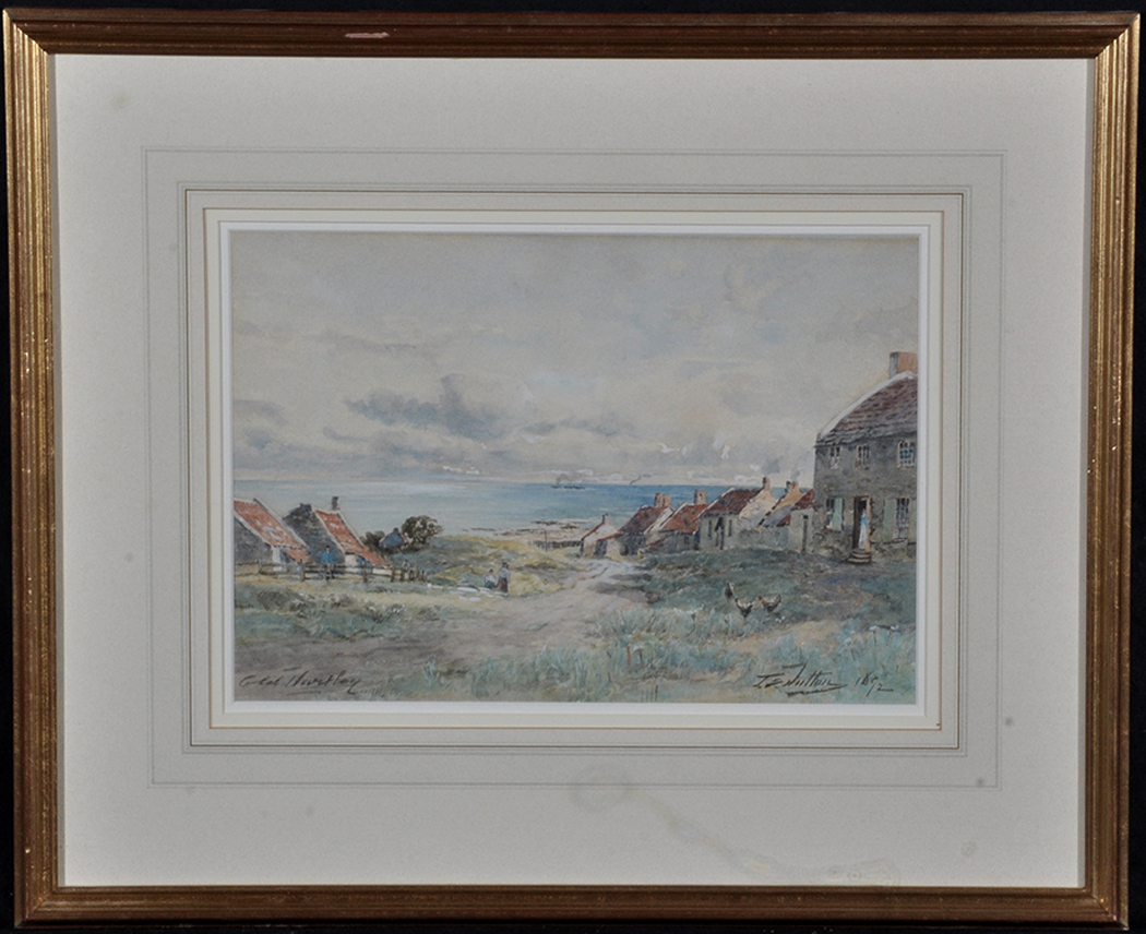 Thomas Swift Hutton (1875-1935) "Old Hartley, Northumberland", signed, inscribed and dated 1892,