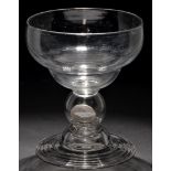 Large coin goblet, ogee shaped bowl above short annular knops,