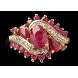 A ruby and diamond dress ring,