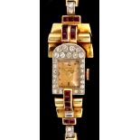 An Art Deco style Ancre cocktail watch,