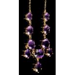 An Edwardian style amethyst fringe necklace,