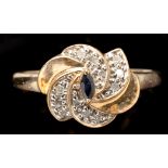 A sapphire and diamond ring,