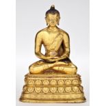 Chinese gilt bronze figure of Buddha Bhaisajyaguru,