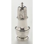 An George V silver sugar caster, Birmingham 1927, (indistinct maker's mark),