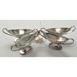 A set of four Victorian silver table salts, by Walker & Hall (John Edward Bingham), London 1882,