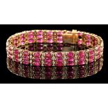 A ruby and diamond bracelet,