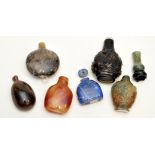 Seven Chinese snuff bottles and stoppers,