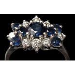 A sapphire and diamond dress ring,