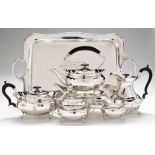 A George V six piece silver tea service, by Duncan & Scobbie, Birmingham and Sheffield 1926,