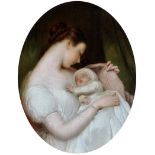 Attributed to James Sant, CVO, RA (1820-1916) "Mother and Child", oil on canvas 45.