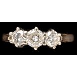 A three stone diamond ring,