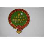 'Alloa Brewery Co. Ltd.', enamel advertising sign, roundel form, 30 x 36cms.