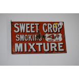 Double sided enamel advertising sign for 'Sweet Crop Smoking Mixture' and 'Royal Seal Matured