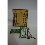 'Lipton's Tea' enamel advertising sign, in "T" form, double sided, with wall bracket mount,