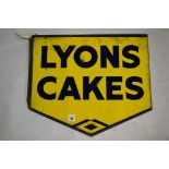 'Lyons Cakes' enamel advertising sign, 45 x 40cms.