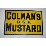 'Colmans A.S.F. Mustard' enamel advertising sign, 61 x 40cms.