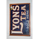 'Lyons Tea' advertising sign, double sided, 46 x 30cms.