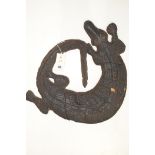 An African tribal carved wooden crocodile.