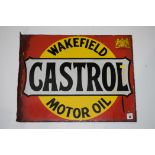 'Castroll Motor Oil', Wakefield, enamel advertising sign, double sided, published by Brunton,