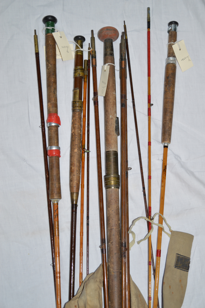 Hardy Brothers makers Alnwick: an 18ft. three-piece greenheart salmon rod No.